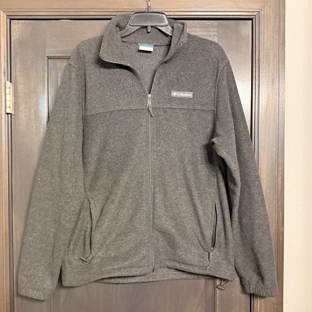 Columbia Mens Charcoal Gray Full Zip Fleece Jacket WM3220 Size Medium